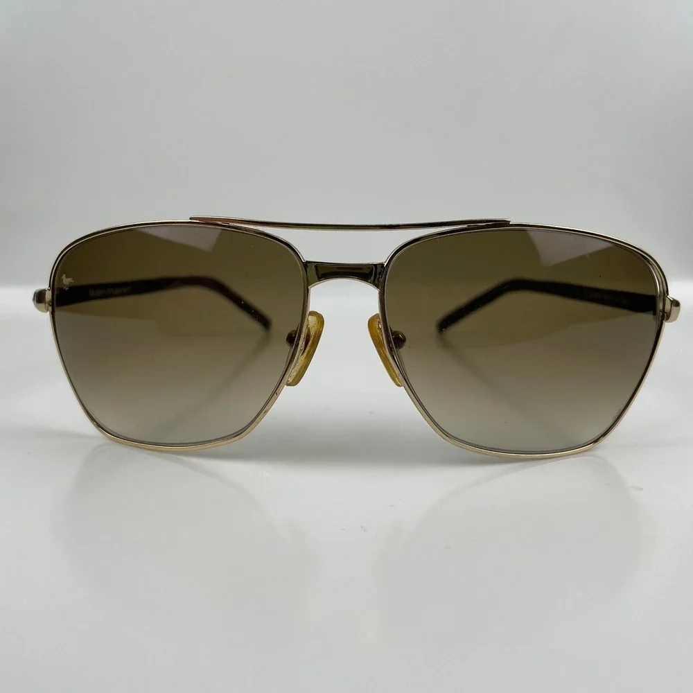 Modern Amusement Aviator Sunglasses Gradient 7s Gold/Brown Leather Y2K 59-14-130